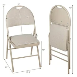 ARLIME 6 PCS Folding Chairs W/Padded Seats, Metal Folding Chair W/Upholstered Seat, Handle Hole, Steel Frame, Folding Chair For Home, Church, School, Office, Party, Courtyard Use, Beige -Amazon Basics Furniture Shop 41jqp6Sf0pL