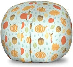 Ambesonne Nautical Storage Toy Bag Chair, Frock Of Frolicking Sharks And Fish Herds Diving Wildlife Exotic Deep Sea Ocean, Stuffed Animal Organizer Washable Bag, Small Size, Blue -Amazon Basics Furniture Shop 41kGpfikoOL. AC