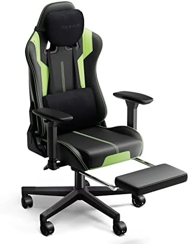 Nokaxus Gaming Chair Large Size High-back Ergonomic Racing Seat With Massager Lumbar Support And Retractible Footrest PU Leather 90-180 Degree Adjustment Of Backrest Thickening Sponges (YK-6008-BLACK) 13 Nokaxus Gaming Chair Large Size High-back Ergonomic Racing Seat With Massager Lumbar Support And Retractible Footrest PU Leather 90-180 Degree Adjustment Of Backrest Thickening Sponges (YK-6008-BLACK) - Image 13