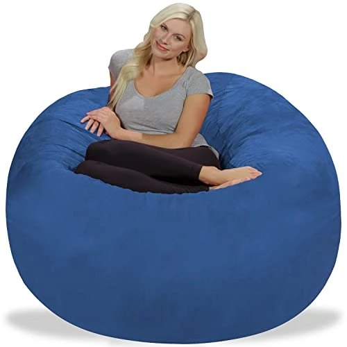 Chill Sack Bean Bag Chair: Giant 5' Memory Foam Furniture Bean Bag - Big Sofa With Soft Micro Fiber Cover - Cobalt Blue 3 Chill Sack Bean Bag Chair: Giant 5' Memory Foam Furniture Bean Bag - Big Sofa With Soft Micro Fiber Cover - Cobalt Blue - Image 3