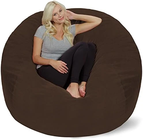 Chill Sack Bean Bag Chair With Nike Grind Foam: Giant 5' Memory Foam Furniture Bean Bag - Big Sofa With Soft Micro Fiber Cover - Brown Pebble 9 Chill Sack Bean Bag Chair With Nike Grind Foam: Giant 5' Memory Foam Furniture Bean Bag - Big Sofa With Soft Micro Fiber Cover - Brown Pebble - Image 9