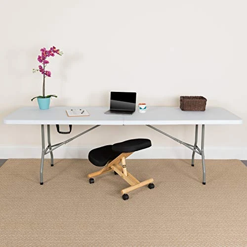 Flash Furniture 8-Foot Bi-Fold Granite White Plastic Banquet And Event Folding Table With Carrying Handle & 10 Pack Hercules Series 650 Lb. Capacity Premium White Plastic Folding Chair 3 Flash Furniture 8-Foot Bi-Fold Granite White Plastic Banquet And Event Folding Table With Carrying Handle & 10 Pack Hercules Series 650 Lb. Capacity Premium White Plastic Folding Chair - Image 3