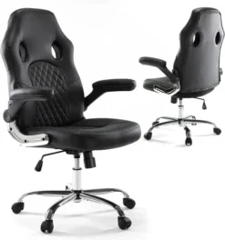Gaming Chair, Home Office Computer Chair PU Leather Ergonomic Racing Desk Chair Adjustable Height Mid Back Executive Task Chair With Lumbar Support And Flip Up Armrest, Rocking Swivel Comfty Cushion 19 Gaming Chair, Home Office Computer Chair PU Leather Ergonomic Racing Desk Chair Adjustable Height Mid Back Executive Task Chair With Lumbar Support And Flip Up Armrest, Rocking Swivel Comfty Cushion -Amazon Basics Furniture Shop 41lSIsYn3DL. AC