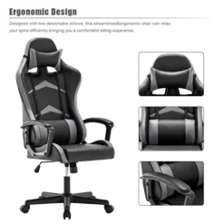 IntimaTe WM Heart Office Gaming Chair, High-Back Racing Chair With Swivel Function, Back Support And Adjustable Headrest&Lumbar Cushion(Grey) 7 IntimaTe WM Heart Office Gaming Chair, High-Back Racing Chair With Swivel Function, Back Support And Adjustable Headrest&Lumbar Cushion(Grey) -Amazon Basics Furniture Shop 41lleHTftxL