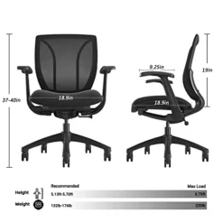 KARNOX Chair Office Computer Desk Chair Gaming-Ergonomic Mid Back Cushion Lumbar Support And Adjustable Height Wheels Comfortable Racing Armrest Seat Swivel Rolling Home Executive (Black) ……