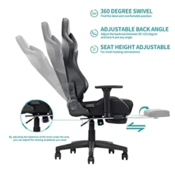 Blue Whale Heavy Duty Gaming Chair With Air-Cooling System, 350LBS Reinforced Nylon Base, High Back Racing Computer Chair With Adjustable Linked Armrest, PU Leather Ergonomic Office Chair -Amazon Basics Furniture Shop 41mPYP4L78L