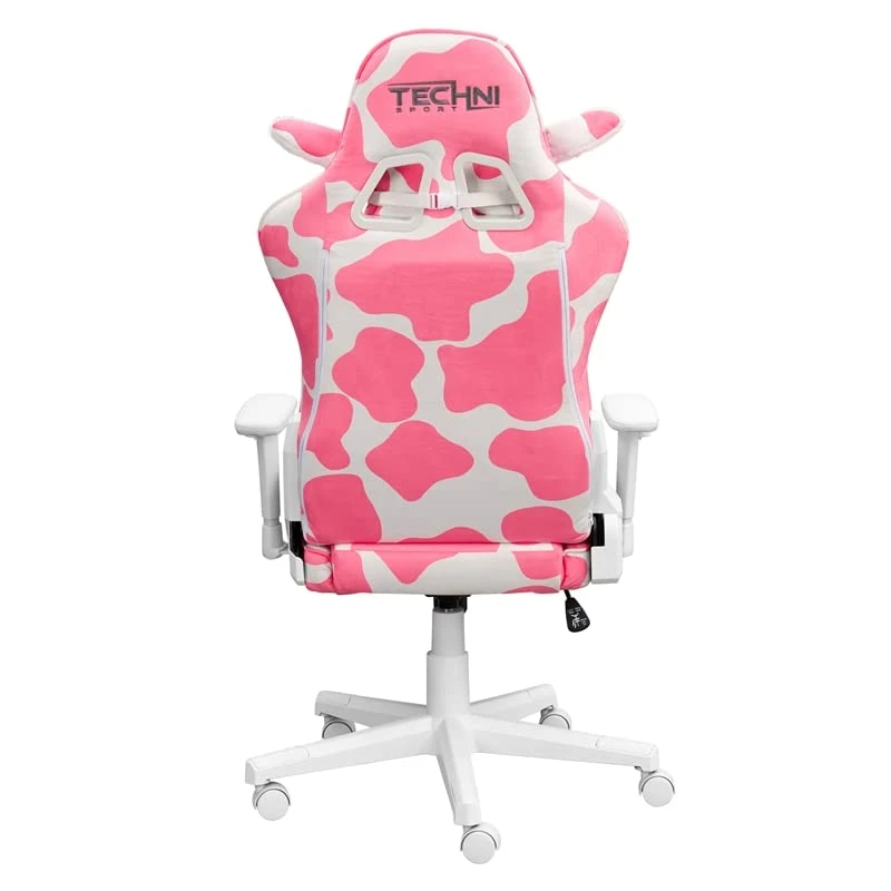 Techni Sport 19.75" Modern Fabric Gaming Chair In Pink/White 6 Techni Sport 19.75" Modern Fabric Gaming Chair In Pink/White - Image 6