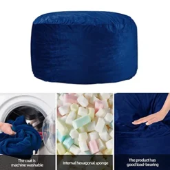 Homguava Bean Bag Chair: 3' Bean Bags With Memory Foam Filled, Large Beanbag Chairs Soft Sofa With Dutch Velet Cover-36×36"×24"(Blue) 11 Homguava Bean Bag Chair: 3' Bean Bags With Memory Foam Filled, Large Beanbag Chairs Soft Sofa With Dutch Velet Cover-36×36"×24"(Blue) -Amazon Basics Furniture Shop 41n3Wj9oRSL