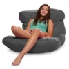 Posh Creations Laguna Lounger Teens, Kids And Adults For Bedrooms And Dorm Rooms, Large Bean Bag Chair, Soft Nylon-Charcoal Gray