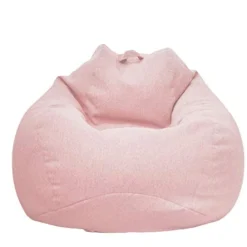 WAQIA Stuffed Animal Storage Bean Bag Chair Cover (No Filler) - Stuffable Zipper Beanbag Cover-Cotton Linen Memory Foam Beanbag Replacement Cover For Adults And Kids Without Filling
