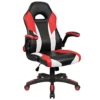 Homall Gaming Office Computer Racing Desk Ergonomic High Back Adjustable Swivel PU Leather Executive Chair For Adults With Flip Up Padded Arms (Red)