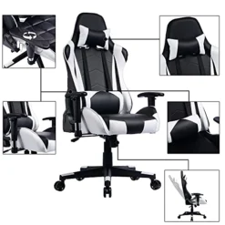 PRISP Gaming Chair With Reclining Backrest, Racing Style High Back Office Chair -Amazon Basics Furniture Shop 41nn9UpTodL