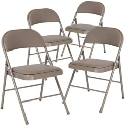 EMMA + OLIVER 4 Pack Double Braced Gray Vinyl Folding Chair -Amazon Basics Furniture Shop 41nx4OgZCwL