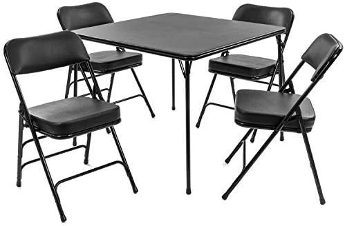 XL Series Folding Card Table And Chair Set (5pc) - Ultra-Padded Chairs For All-Day Comfort - Fold Away Design, Quick Storage And Portability - Vinyl Upholstery - Wheelchair Accessible (Black) 6 XL Series Folding Card Table And Chair Set (5pc) - Ultra-Padded Chairs For All-Day Comfort - Fold Away Design, Quick Storage And Portability - Vinyl Upholstery - Wheelchair Accessible (Black) - Image 6