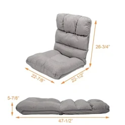 WAYTRIM 5-Position Indoor Adjustable Floor Chair, Padded Kids Gaming Sofa Chair With Backrest, Perfect For Living Room, Bedroom - Gray -Amazon Basics Furniture Shop 41oEtIyeqTL