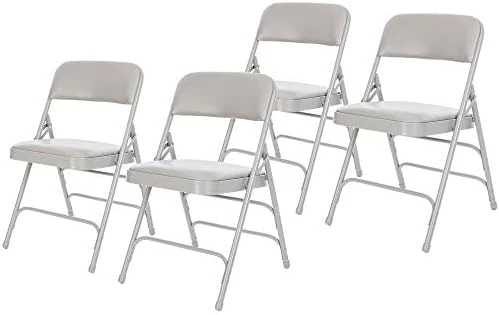 OEF Furnishings Premium Vinyl Upholstered Triple Brace Double Hinge Folding Chair, Beige 9 OEF Furnishings Premium Vinyl Upholstered Triple Brace Double Hinge Folding Chair, Beige - Image 9