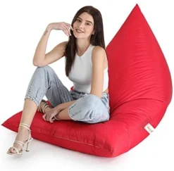 SATTVA 5ft Triangle Bean Bag For Adults - Big Bean Bag Covers Only (No Filling), Love Sack Bean Bag Oversized, All Weather Water Resistant Ultra Soft Zipper, For Dorm & Family Room (Green) -Amazon Basics Furniture Shop 41oXPBvjrkL. AC