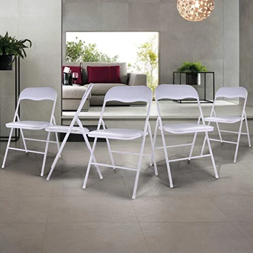 LAZYMOON 5-Pack Plastic Folding Chairs Wedding Banquet Seat Premium Party Event Chair White 6 LAZYMOON 5-Pack Plastic Folding Chairs Wedding Banquet Seat Premium Party Event Chair White - Image 6