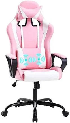 PC Gaming Chair Office Chair Racing Desk Chair With Lumbar Support Arms Headrest Massage High Back PU Leather Ergonomic Computer Chair Rolling Adjustable Swivel Chair For Women Men Adult, Camo -Amazon Basics Furniture Shop 41ooj5mDPbL. AC