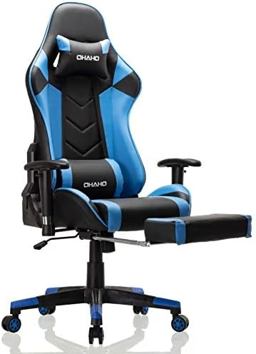 OHAHO Gaming Chair Racing Style Office Chair Adjustable Massage Lumbar Cushion Swivel Rocker Recliner Leather High Back Ergonomic Computer Desk Chair With Retractable Arms And Footrest (Pink/White) 11 OHAHO Gaming Chair Racing Style Office Chair Adjustable Massage Lumbar Cushion Swivel Rocker Recliner Leather High Back Ergonomic Computer Desk Chair With Retractable Arms And Footrest (Pink/White) - Image 11