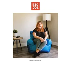 Big Joe Dorm Bean Bag Chair With Drink Holder And Pocket, Two Tone Blue Smartmax, 3ft -Amazon Basics Furniture Shop 41p8FSRmb1L