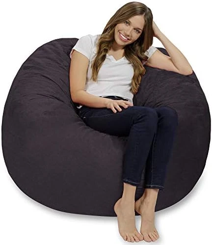Chill Sack Bean Bag Chair: Giant 4' Memory Foam Furniture Bean Bag - Big Sofa With Soft Micro Fiber Cover - Navy 4 Chill Sack Bean Bag Chair: Giant 4' Memory Foam Furniture Bean Bag - Big Sofa With Soft Micro Fiber Cover - Navy - Image 4