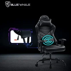 Blue Whale Massage Gaming Chair Desk Office Chair Ergonomic High Back Racing Computer Chair With Headrest And Lumbar Support Backrest, Seat Height Adjustable Swivel Chair(Black) -Amazon Basics Furniture Shop 41pV1PRGAeL