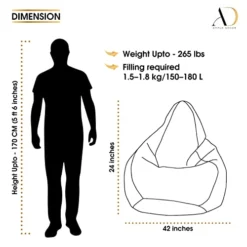 Ample Decor Leather Bean Bag Cover (No Filling), Plush Toys Storage Soft Leatherette, Water Resistant, Durable Construction Sturdy Zipper, Ideal For Teenagers, Adults – Blue -Amazon Basics Furniture Shop 41pX4BUfabL