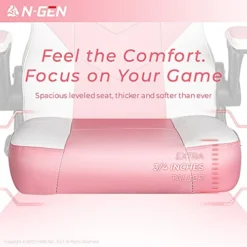 N-GEN Gaming Chair Ergonomic Office Chair PC Desk Chair With Lumbar Support Flip Up Arms Levelled Seat Style Headrest PU Leather Executive High Back Computer Chair For Adults Women Men (4. Peach Pink) -Amazon Basics Furniture Shop 41pYH9qzjaS