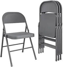 CoscoProducts COSCO All- Steel Folding Chair, 4-Pack, Antique Linen -Amazon Basics Furniture Shop 41pZcfXo3rL. AC