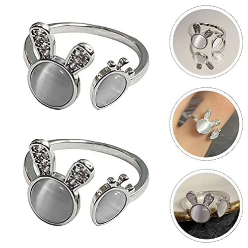 LALAFINA 2pcs Easter Finger Rings Bunny Rings Rabbit Finger Jwelries Open Ring For Girl Party Decorations 2 LALAFINA 2pcs Easter Finger Rings Bunny Rings Rabbit Finger Jwelries Open Ring For Girl Party Decorations - Image 2