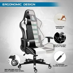 Polar Aurora Gaming Chair Racing Computer Chairs High Back Video Game Chair Adjustable Executive Ergonomic Swivel Gamer Chair -Amazon Basics Furniture Shop 41q6Tgah3EL