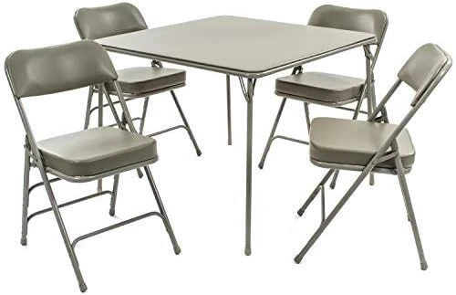 XL Series Folding Card Table And Chair Set (5pc) - Ultra-Padded Chairs For All-Day Comfort - Fold Away Design, Quick Storage And Portability - Vinyl Upholstery - Wheelchair Accessible (Black) 7 XL Series Folding Card Table And Chair Set (5pc) - Ultra-Padded Chairs For All-Day Comfort - Fold Away Design, Quick Storage And Portability - Vinyl Upholstery - Wheelchair Accessible (Black) - Image 7