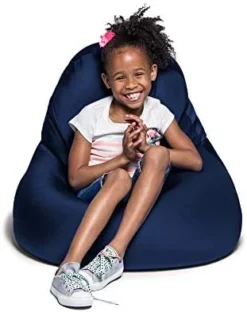 Jaxx Nimbus Spandex Bean Bag Chair Furniture For Kids Rooms, Playrooms, And More, Small, Navy -Amazon Basics Furniture Shop 41rAl4Ou 1L. AC