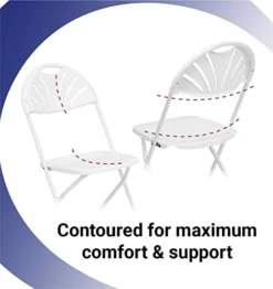 TentandTable Fan Back Heavy Duty Stackable Folding Chairs | White | 300-Pound Capacity | For Events, Banquets, Parties, And Weddings | 8 Pack -Amazon Basics Furniture Shop 41rVLvgVwmL