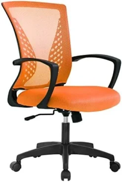 Vnewone Desk Computer Mesh Executive Task Rolling Gaming Swivel Modern Adjustable With Mid Back Lumbar Support Armrest For Home Women Men,Pink -Amazon Basics Furniture Shop 41rqCDpH FL. AC