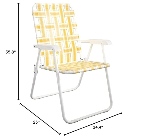 Novogratz Poolside Gossip Collection, Priscilla Folding Chairs, 2-Pack, Yellow 3 Novogratz Poolside Gossip Collection, Priscilla Folding Chairs, 2-Pack, Yellow - Image 3