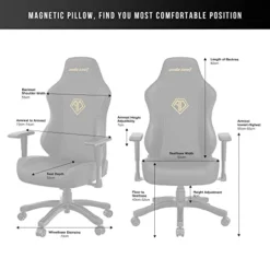 AndaSeat Phantom 3 Series Premium Office Gaming Chair,Faux Leather, Black (Gold Logo) 20.4in Seat Depth… -Amazon Basics Furniture Shop 41skOUZCUsL