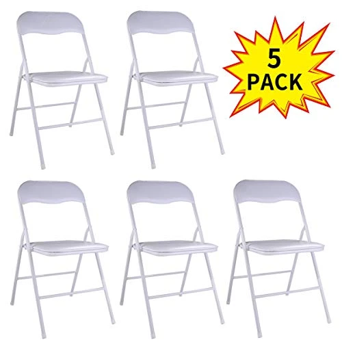 LAZYMOON 5-Pack Plastic Folding Chairs Wedding Banquet Seat Premium Party Event Chair White 5 LAZYMOON 5-Pack Plastic Folding Chairs Wedding Banquet Seat Premium Party Event Chair White - Image 5