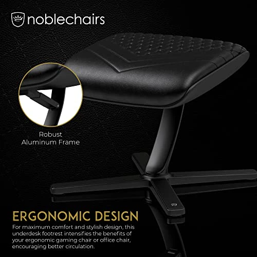 Noblechairs Footrest For Gaming Chairs, Compatible With Epic, Hero, And ICON Gaming Chairs, Real Leather, Black 2 Noblechairs Footrest For Gaming Chairs, Compatible With Epic, Hero, And ICON Gaming Chairs, Real Leather, Black - Image 2