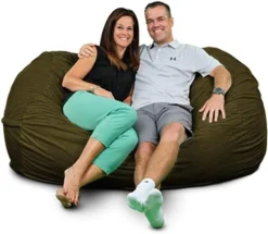 ULTIMATE SACK Lounger Bean Bag Chair: Giant Foam-Filled Furniture - Machine Washable Covers, Double Stitched Seams, Durable Inner Liner, And 100% Virgin Foam. Corner Chair. (Charcoal, Fur) -Amazon Basics Furniture Shop 41tvihR3w5L. AC