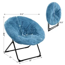 Ubon Cozy Chair Faux Fur Saucer Chair Oversized Folding Papasan Chair Comfy Moon Chair For Bedroom Living Room-Blue -Amazon Basics Furniture Shop 41u1vp6Fo0L