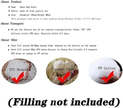 EKWQ Bean Bag Chair Cover(it Was Only A Cover, Not A Full Bean Bag) Durable Comfortable Chair PV Fur Bean Bag Sofas Faux Fur Sofa Living Room Sofa Bed Large Bean Bag Chairs For Adults (6FT Light Grey) 6 EKWQ Bean Bag Chair Cover(it Was Only A Cover, Not A Full Bean Bag) Durable Comfortable Chair PV Fur Bean Bag Sofas Faux Fur Sofa Living Room Sofa Bed Large Bean Bag Chairs For Adults (6FT Light Grey) -Amazon Basics Furniture Shop 41u9qBc6oxS