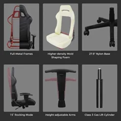 DXRacer P Series Gaming Chair, Premium PVC Leather Racing Style Office Computer Seat Recliner With Ergonomic Headrest And Lumbar Support, Black 14 DXRacer P Series Gaming Chair, Premium PVC Leather Racing Style Office Computer Seat Recliner With Ergonomic Headrest And Lumbar Support, Black -Amazon Basics Furniture Shop 41uFrYmAraL