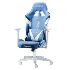 AutoFull C3 Gaming Chair 4.3in Seat Cushion Ergonomic Gamer Chair High Back Computer Gaming Chair Wear-Resistant Super Soft PU Leather With Headrest And Lumbar Support Racing Gaming Chair, Ice Blue
