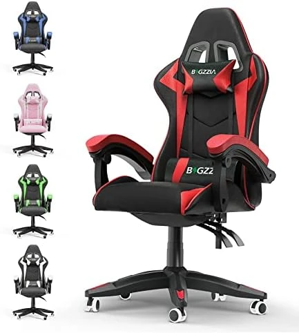 Bigzzia Gaming Chair, Reclining PU Leather Office Desk Chair With Headrest And Lumbar Support, Adjustable Swivel Rolling Video Game Chairs Ergonomic Racing Computer Chair, Red 10 Bigzzia Gaming Chair, Reclining PU Leather Office Desk Chair With Headrest And Lumbar Support, Adjustable Swivel Rolling Video Game Chairs Ergonomic Racing Computer Chair, Red - Image 10