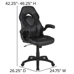 Flash Furniture X10 Gaming , Racing Office Ergonomic Computer PC Adjustable Swivel Chair With Flip-up Arms, Black LeatherSoft -Amazon Basics Furniture Shop 41uQ8WoZkQL
