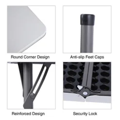 REDCAMP 34" Square Folding Card Table With Resin Top, Portable Fold In Half Small Card Tables With Collapsible Legs For Adults Indoor Outdoor Use, White -Amazon Basics Furniture Shop 41uXpk9SWEL