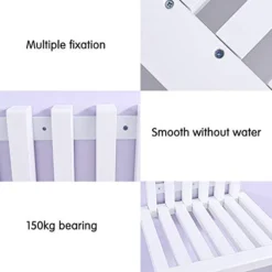 Kelendle Folding Chair Wall-Mounted Invisible Shoe-Changing Stool Made Of Solid Wood Wall Seat Folding With Support Legs Saving Space Suitable For Various Occasions White -Amazon Basics Furniture Shop 41uY24S7HXL