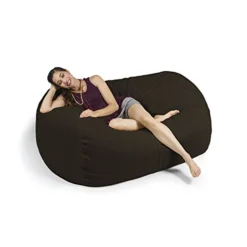 Jaxx 5.5 Ft Bean Bag Loveseat, Chocolate